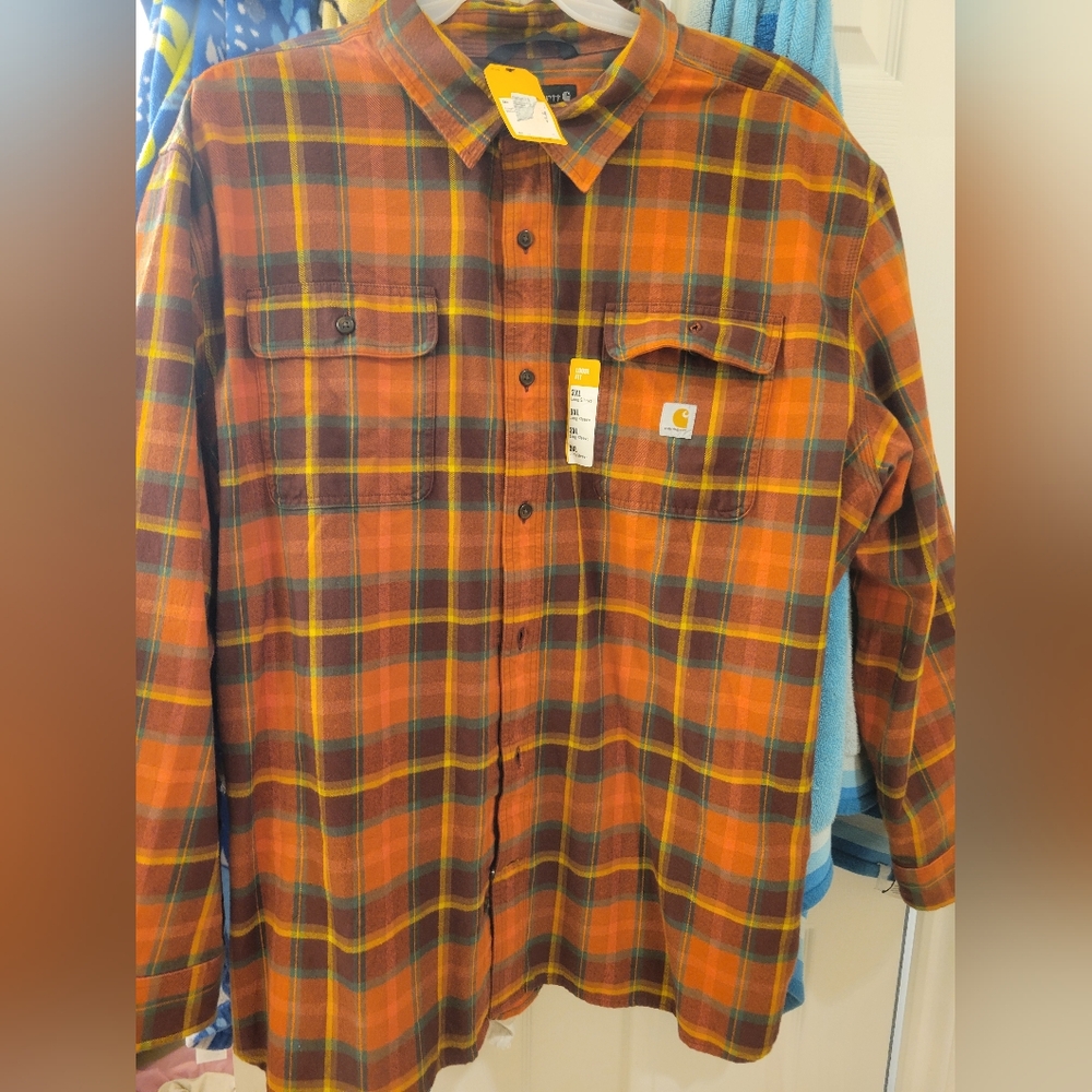 Carhartt heavy material flannel shirt